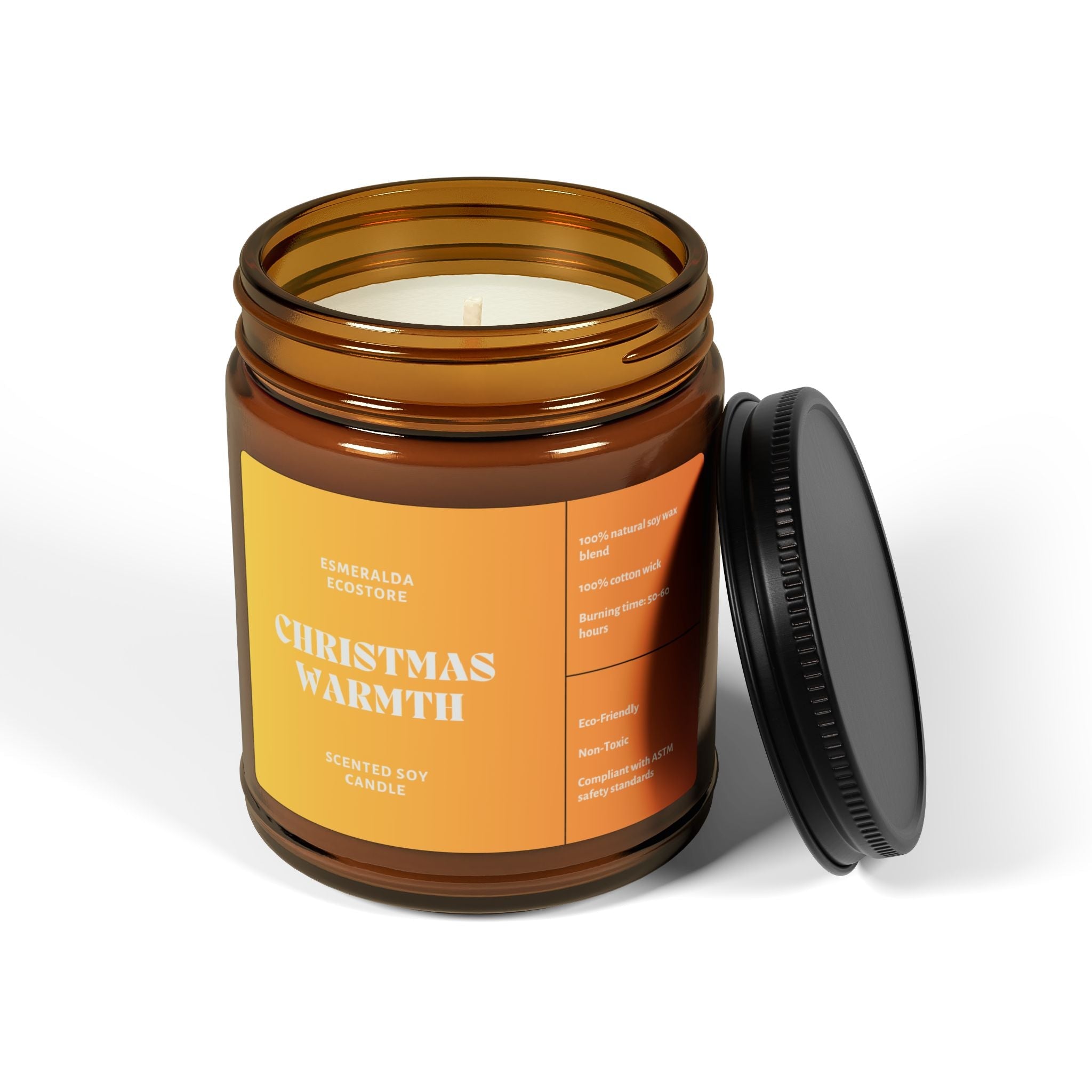 Christmas Warmth Scented Soy Candle (Amber Jar-9oz)