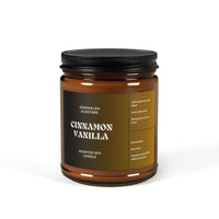 Cinnamon Vanilla Scented Soy Candle (Amber Jar)