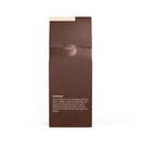 Back of Printify medium-dark roast sustainable coffee bag with storage instructions on brown packaging