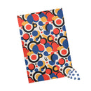 Printify colorful eco puzzle featuring abstract geometric shapes in blue red yellow and black