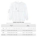 Printify white long sleeve tee size chart and measurements senior class of 2026 shirt mockup