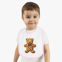 Cookie Bear Baby Contrast Trim Jersey Bib