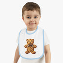 Cookie Bear Baby Contrast Trim Jersey Bib