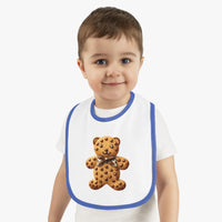 Cookie Bear Baby Contrast Trim Jersey Bib