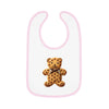 Cookie Bear Baby Contrast Trim Jersey Bib