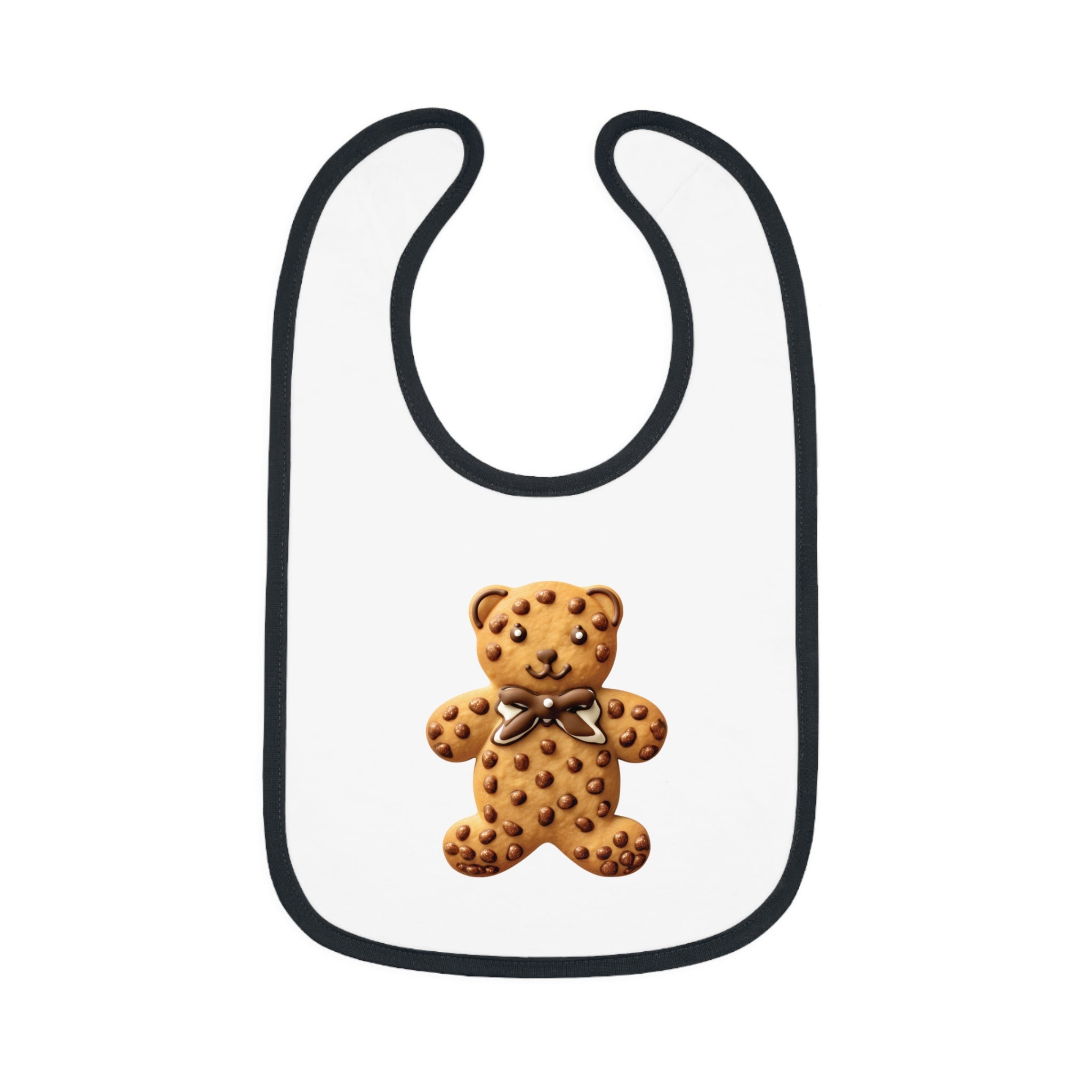 Cookie Bear Baby Contrast Trim Jersey Bib