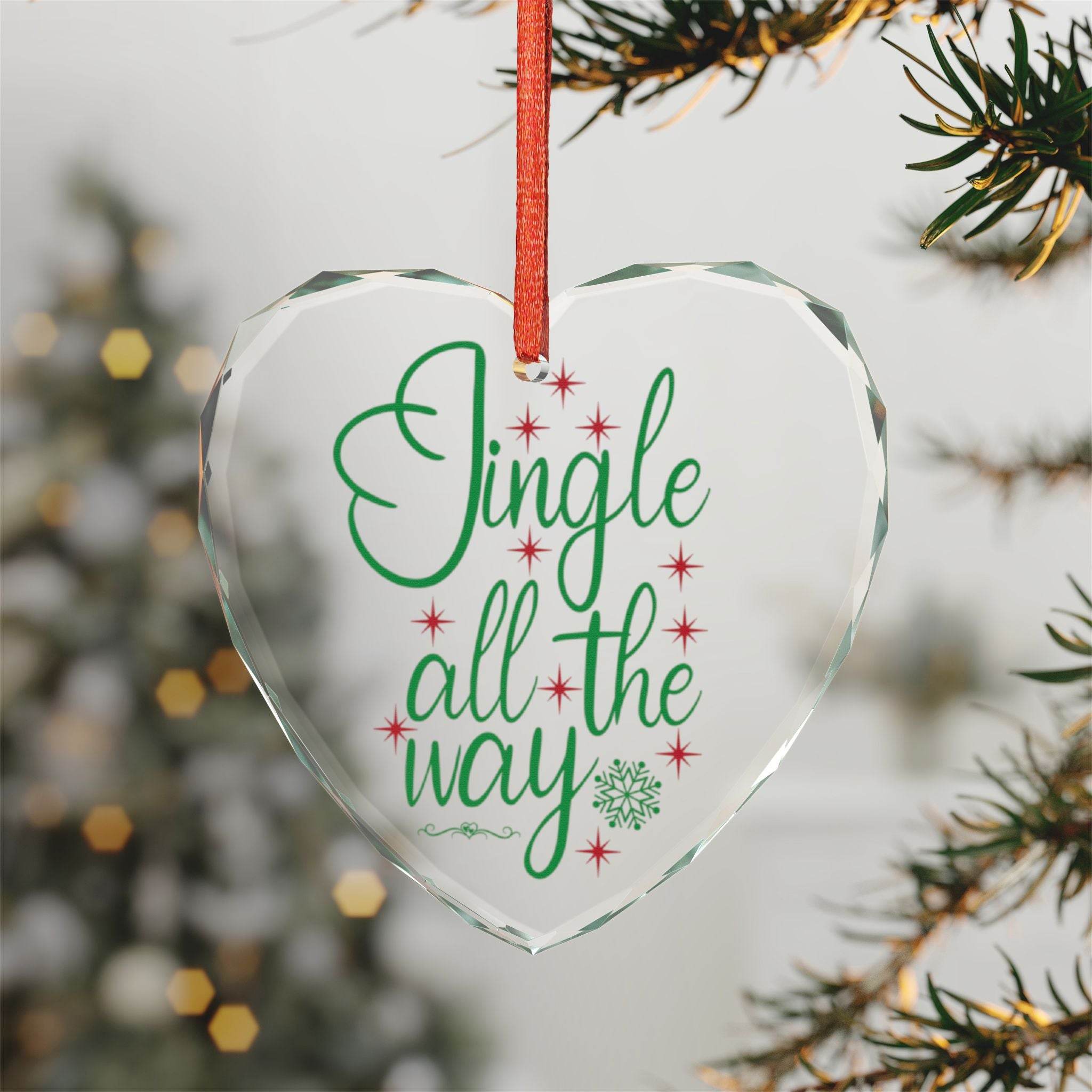 Jingle All the Way Crystal Glass Ornament