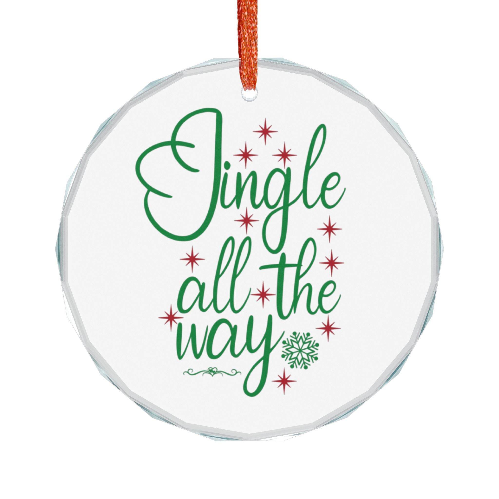 Jingle All the Way Crystal Glass Ornament