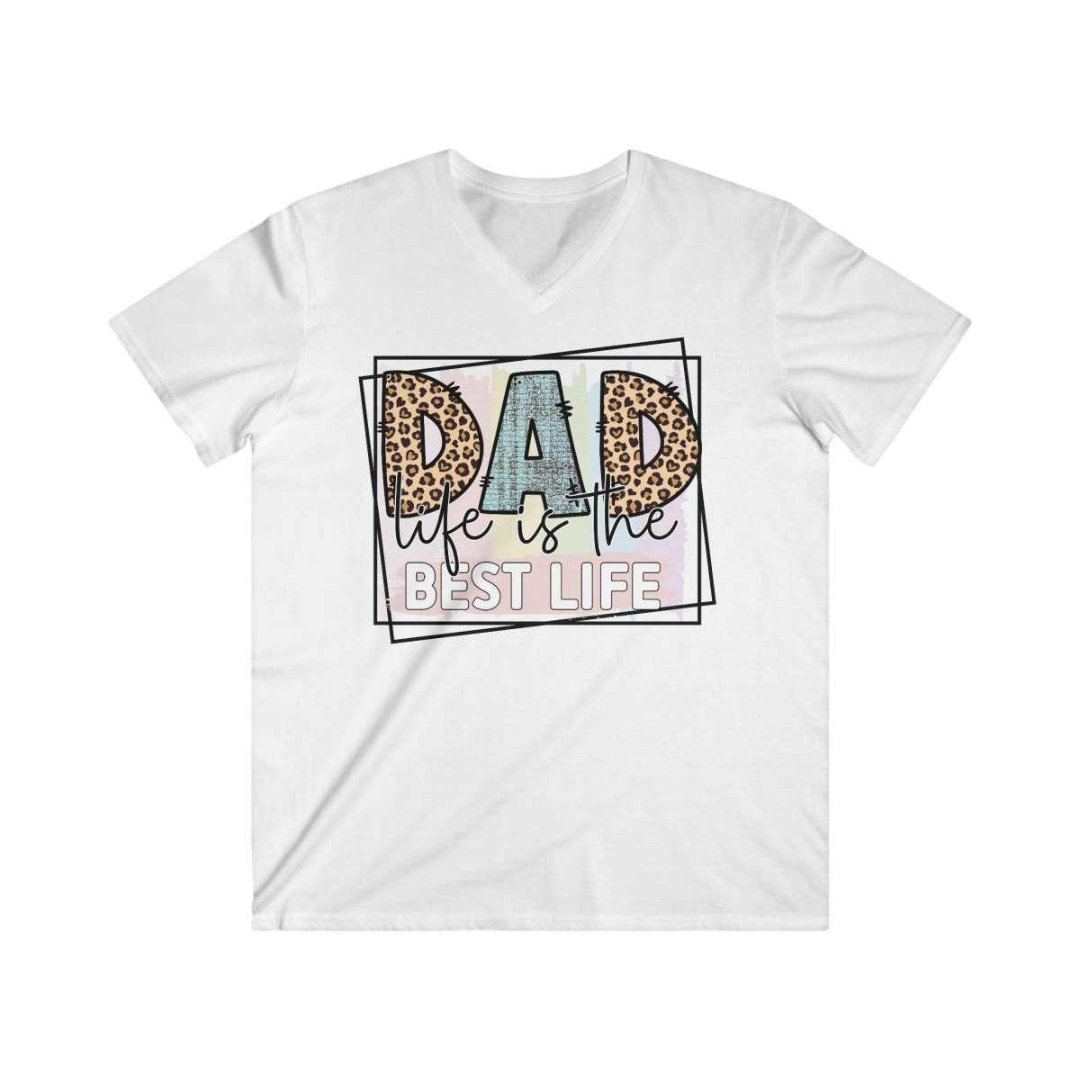 Dad Life is the Best Life Men's Fitted V-Neck Short Sleeve Tee