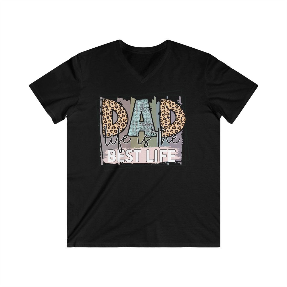 Dad Life is the Best Life Men's Fitted V - Neck Short Sleeve Tee