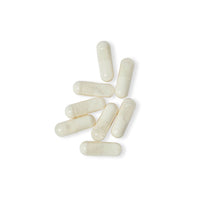 White natural digestion support capsules supplement for digestive health by Printify on white background