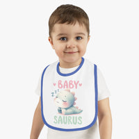 Dino Dreams Baby Contrast Trim Jersey Bib