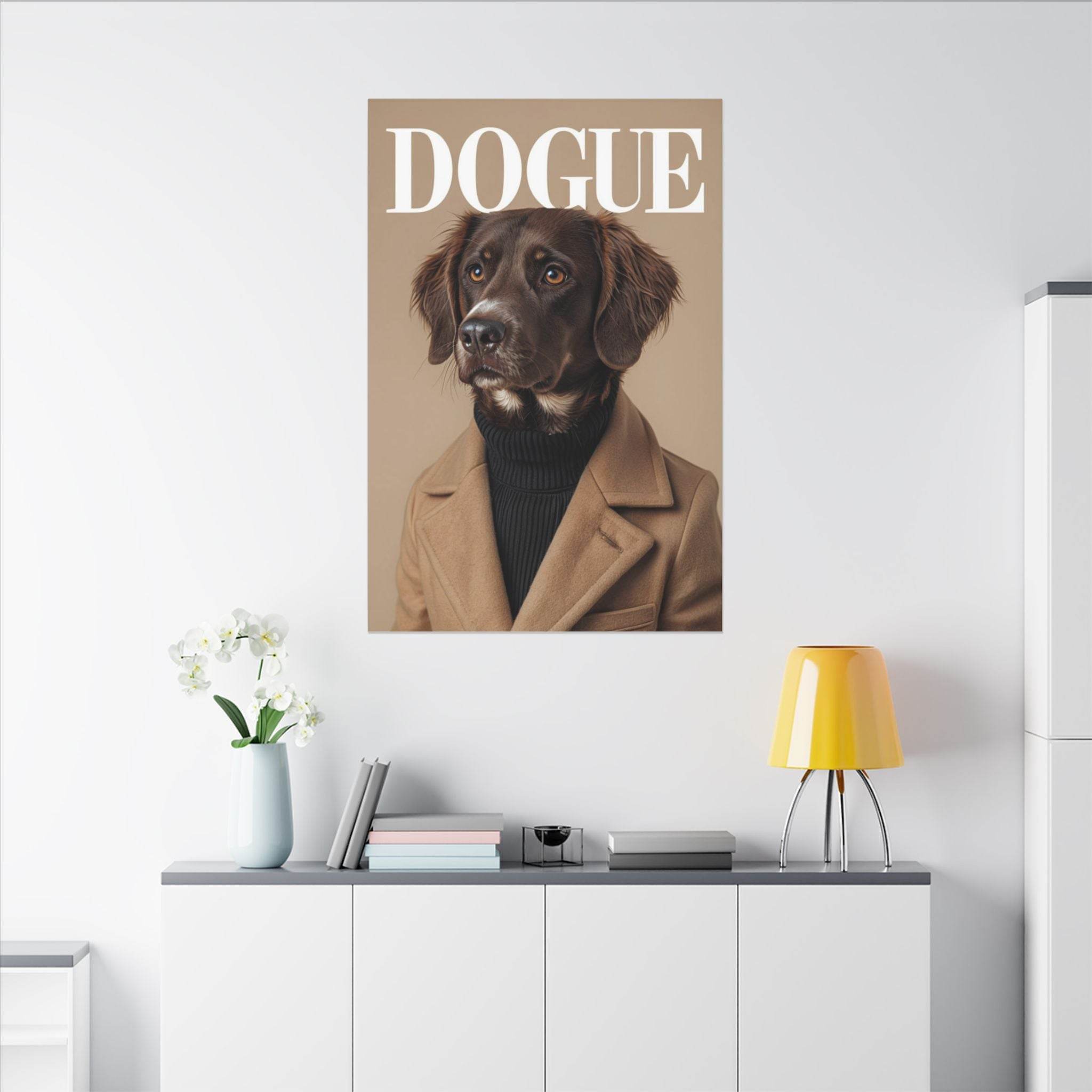 Stylish Dog Art Print Matte Canvas Stretched 0.75" - Multi-Size