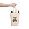 Printify double wine tote bag with I deserve all good things design holding two wine bottles