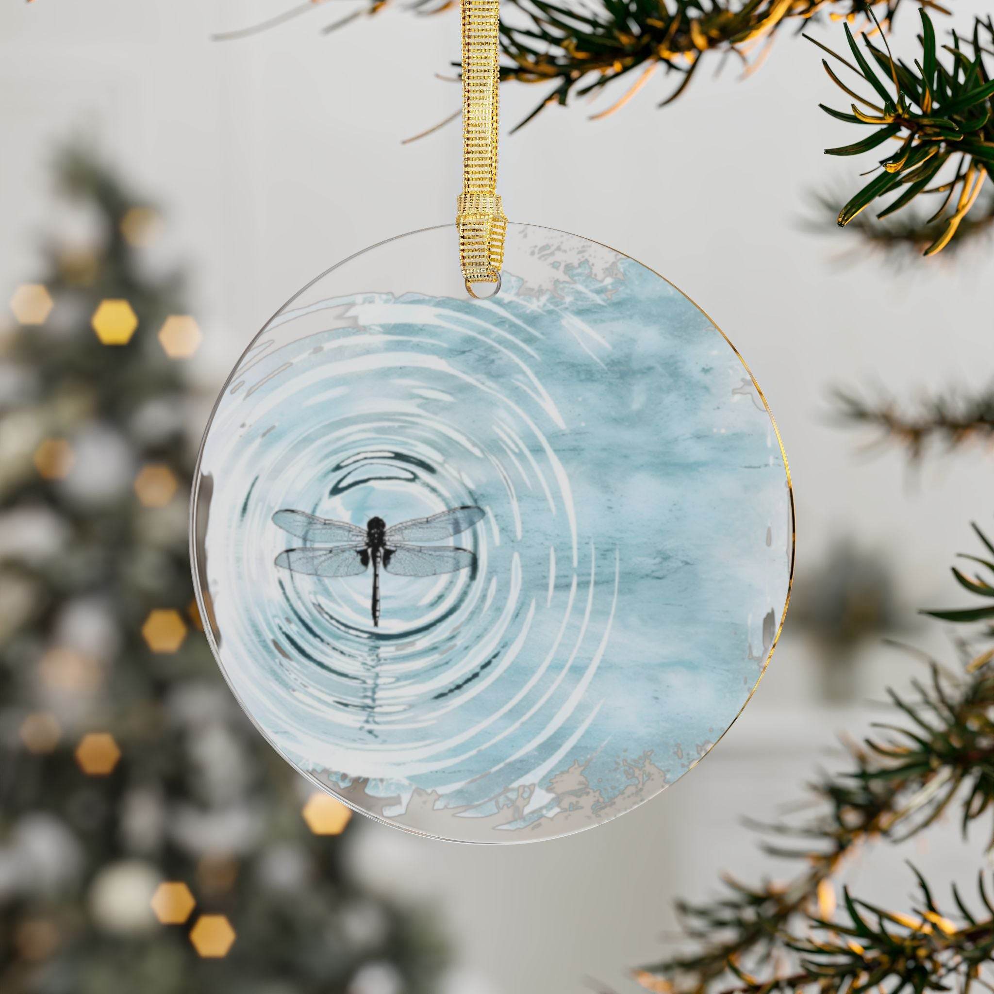 Dragonfly Ripple Christmas Ornaments