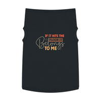 Black dog tank top with If it hits the floor it belongs to me print eco-friendly pet tank top for small dogs