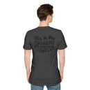 charcoal t shirt back view with script text This Is My Wedding Planning Shirt eco-friendly wedding planning shirt for brides