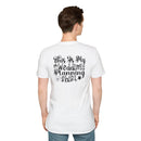 Printify white unisex t shirt with black script This Is My Wedding Planning Shirt on back eco-friendly wedding planning shirt