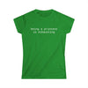 Printify eco friendly women's t shirt green fitted tee with white text reading being a princess is exhausting