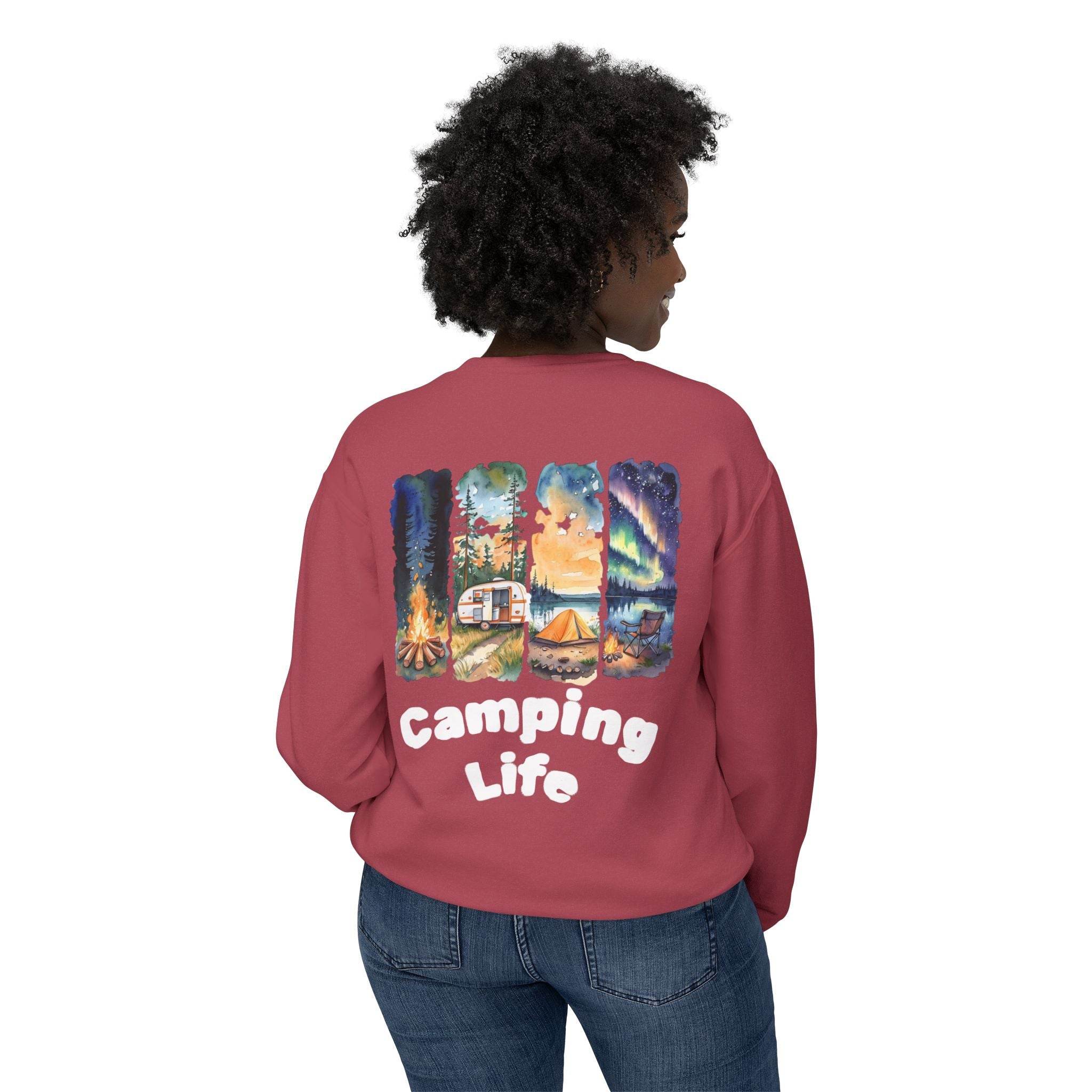 Camping Life Unisex Lightweight Crewneck Sweatshirt