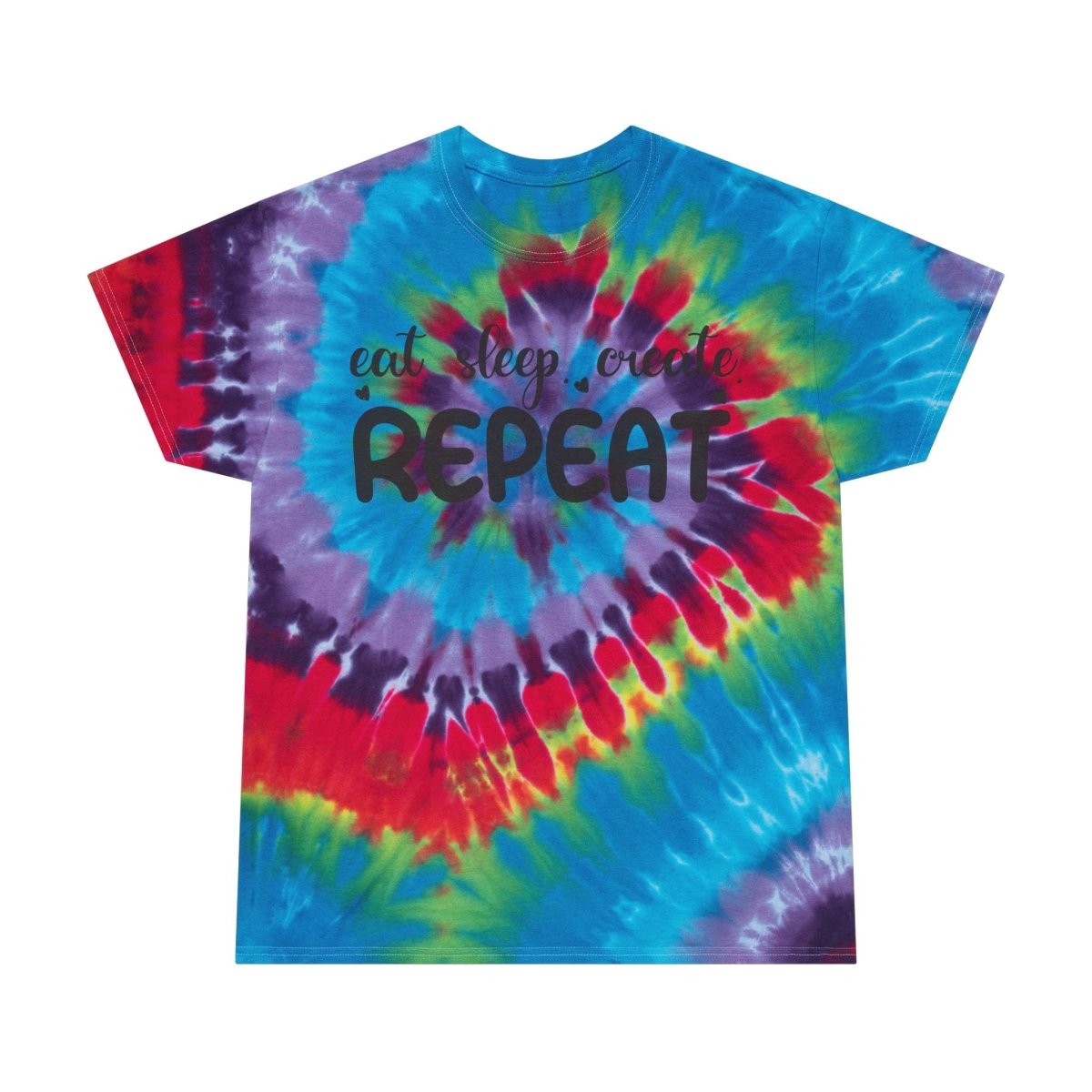 Eat. Sleep. Create. Repeat Tie-Dye Tee, Spiral