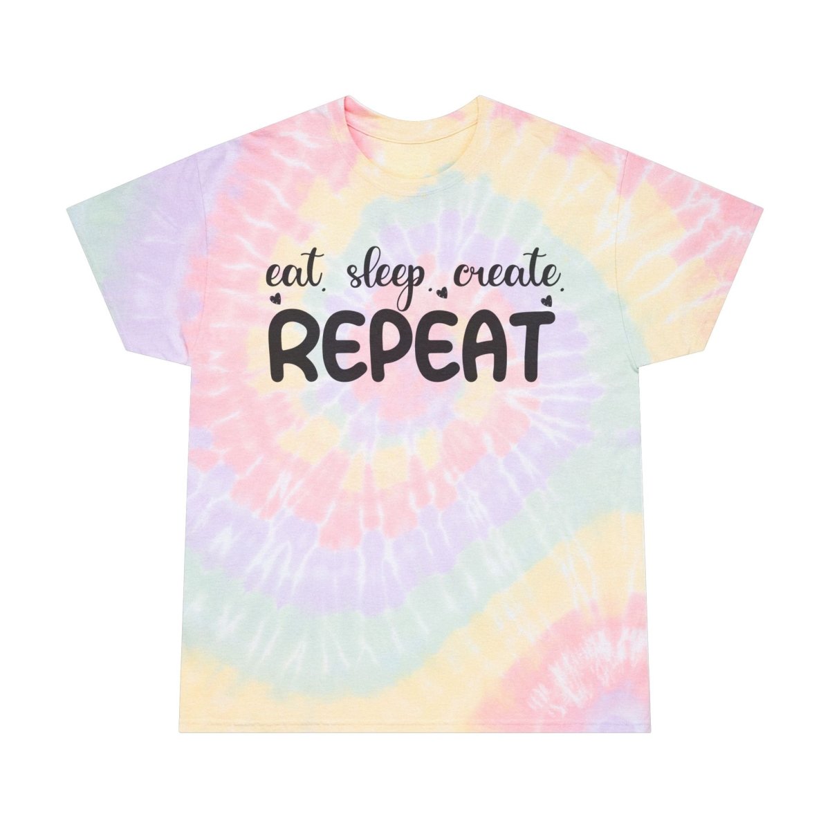 Eat. Sleep. Create. Repeat Tie-Dye Tee, Spiral