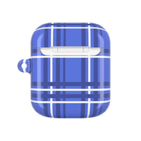 Eco-friendly AirPod case for dad with blue plaid design by Printify tech accessories