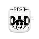 Printify eco-friendly AirPod case for dad with Best Dad Ever black text and mustache design