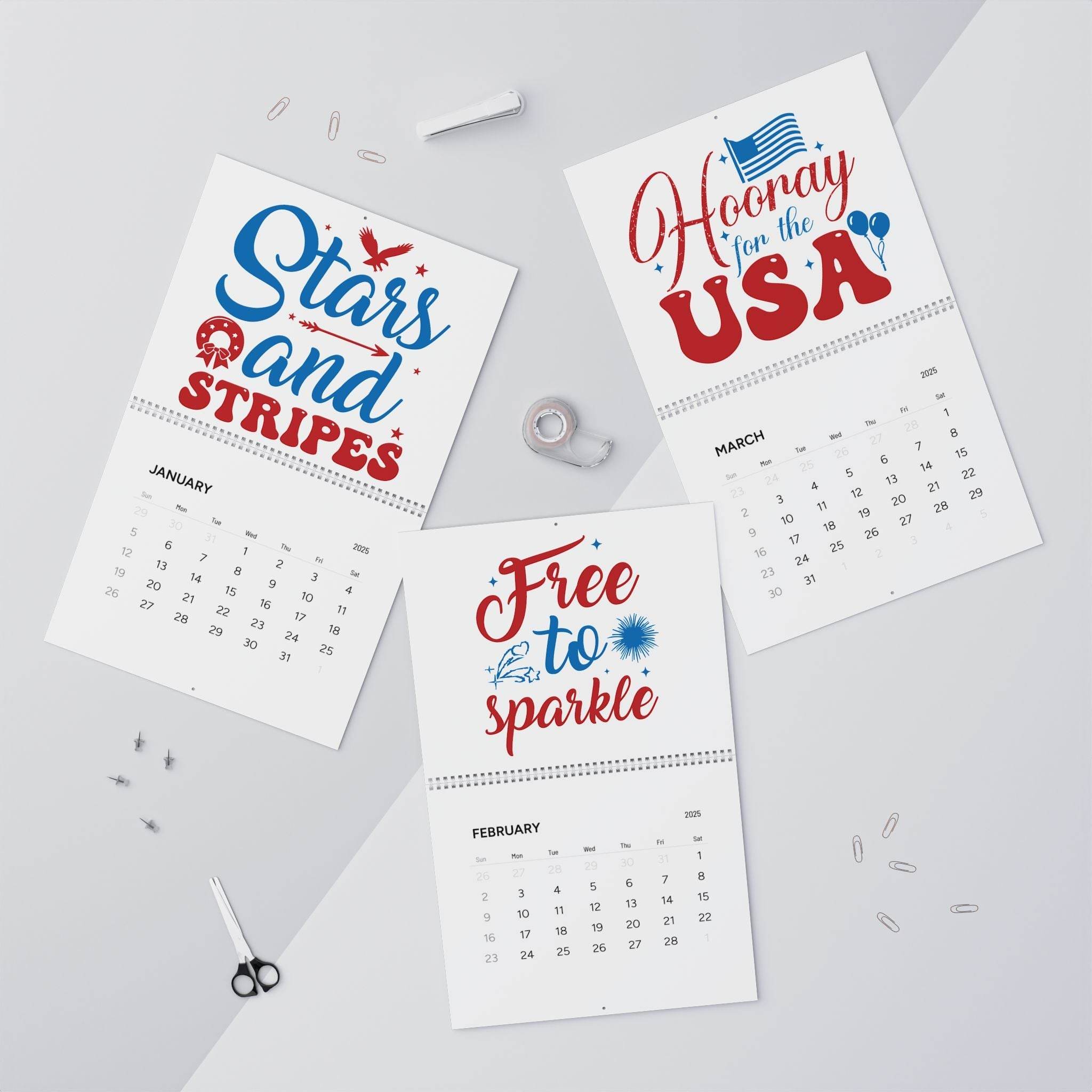 2025 American-Themed Eco Wall Calendar