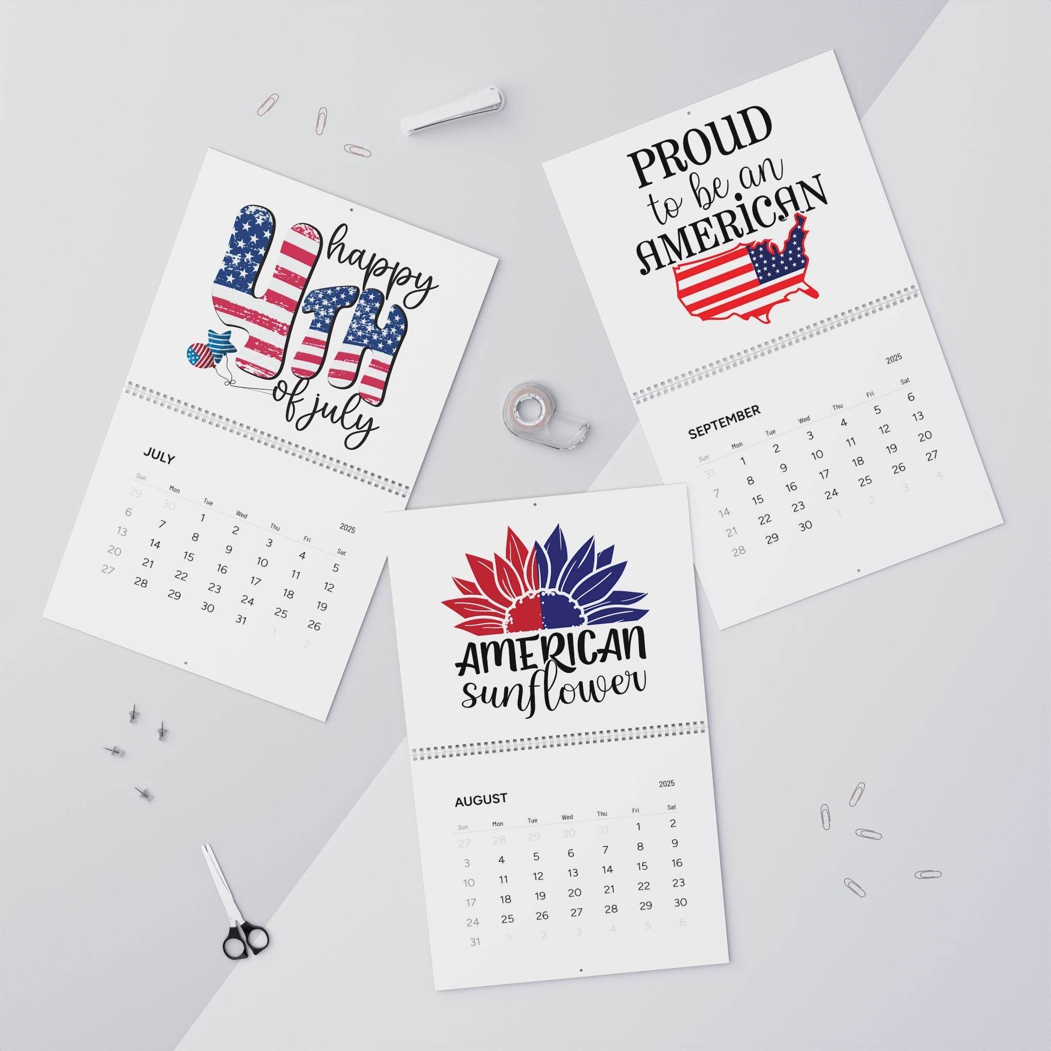 2025 American-Themed Eco Wall Calendar