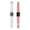 Printify eco-friendly Apple Watch band with pink patterned design and white adjustable strap