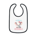 Printify eco-friendly baby bib with cute elephant design and totally adorable text in soft colors