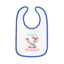 Printify eco-friendly baby bib with cute elephant design and blue trim for baby accessories