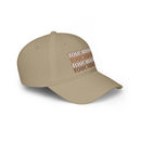 Printify eco-friendly baseball cap in beige with repeated touchdown text design on front