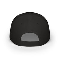 Black eco-friendly baseball cap from Printify shown from the back with adjustable strap
