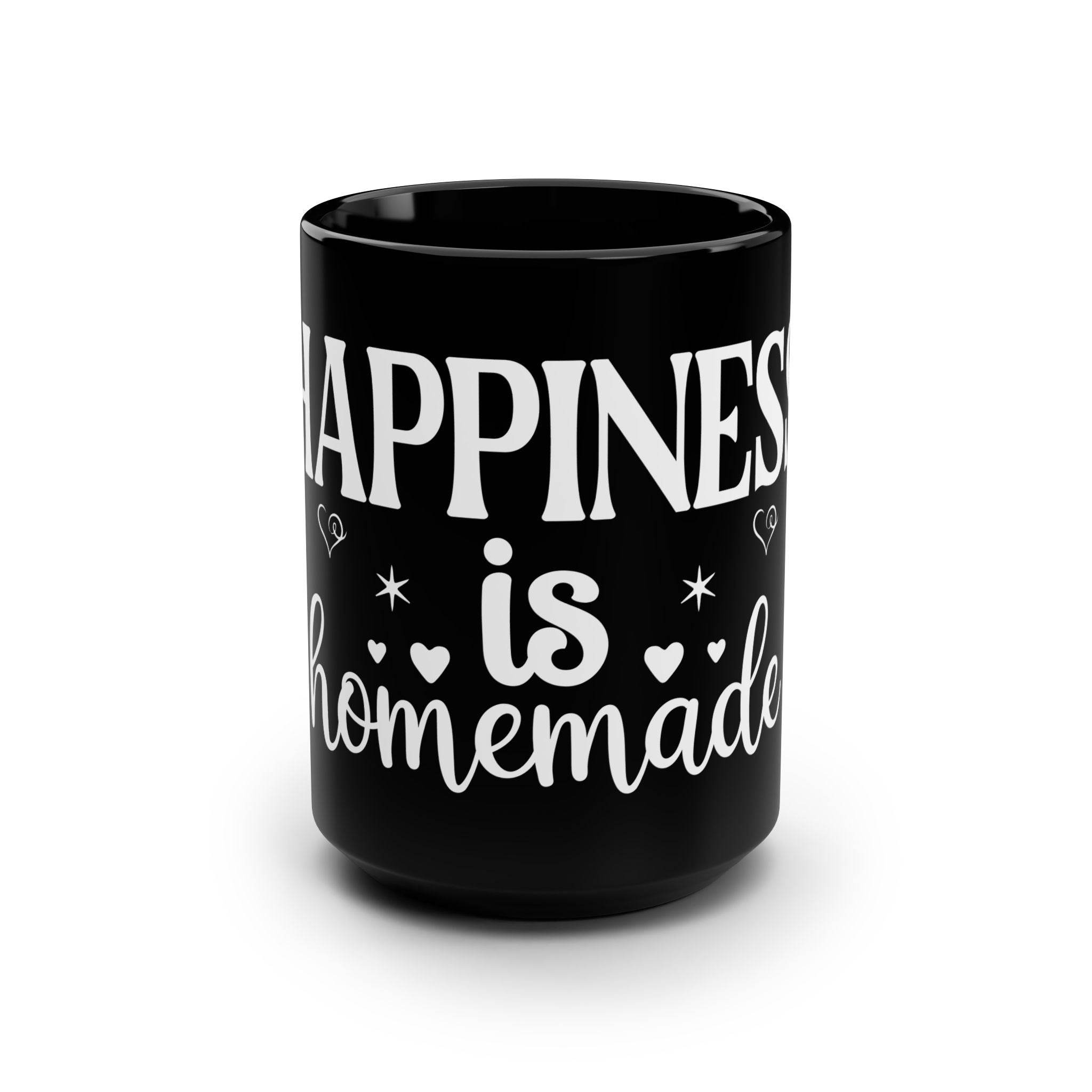 Happiness is Homemade Black Mug - 15oz