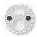 Printify eco-friendly bottle opener designed as a round, gear-shaped kitchen accessory with metal finish