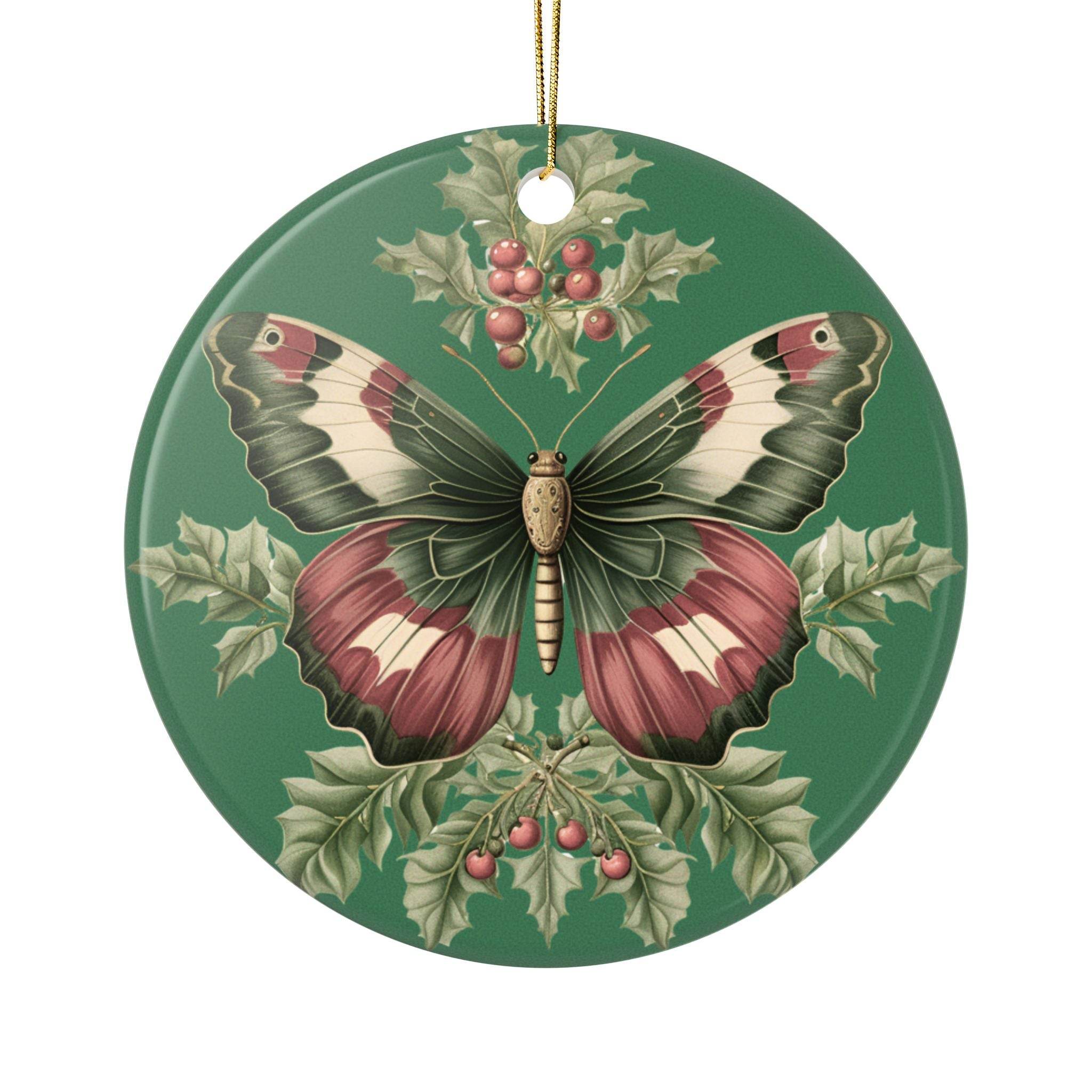 Festive Butterfly Ceramic Ornaments 2-Side Print