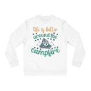 Eco-friendly campfire sweatshirt featuring a cheerful graphic with the text Life is Better Around the Campfire