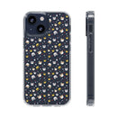 Printify eco-friendly cat phone cases featuring cute cat faces and crowns on a black background