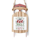 Printify eco-friendly Christmas ornaments wooden sled decoration with Always Jingle All The Way design