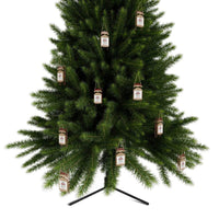 Green Christmas tree decorated with eco-friendly Christmas ornaments from Printify in jar shapes