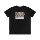 Black eco-friendly dad t-shirt by Printify with dad life is the best life graphic on back