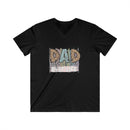 Black eco-friendly dad t-shirt with dad typography and leopard print design by Printify