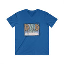 Printify eco-friendly dad t-shirt in blue with dad we live best life graphic design