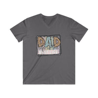 Printify eco-friendly dad t-shirt in gray with best life graphic and leopard print accents
