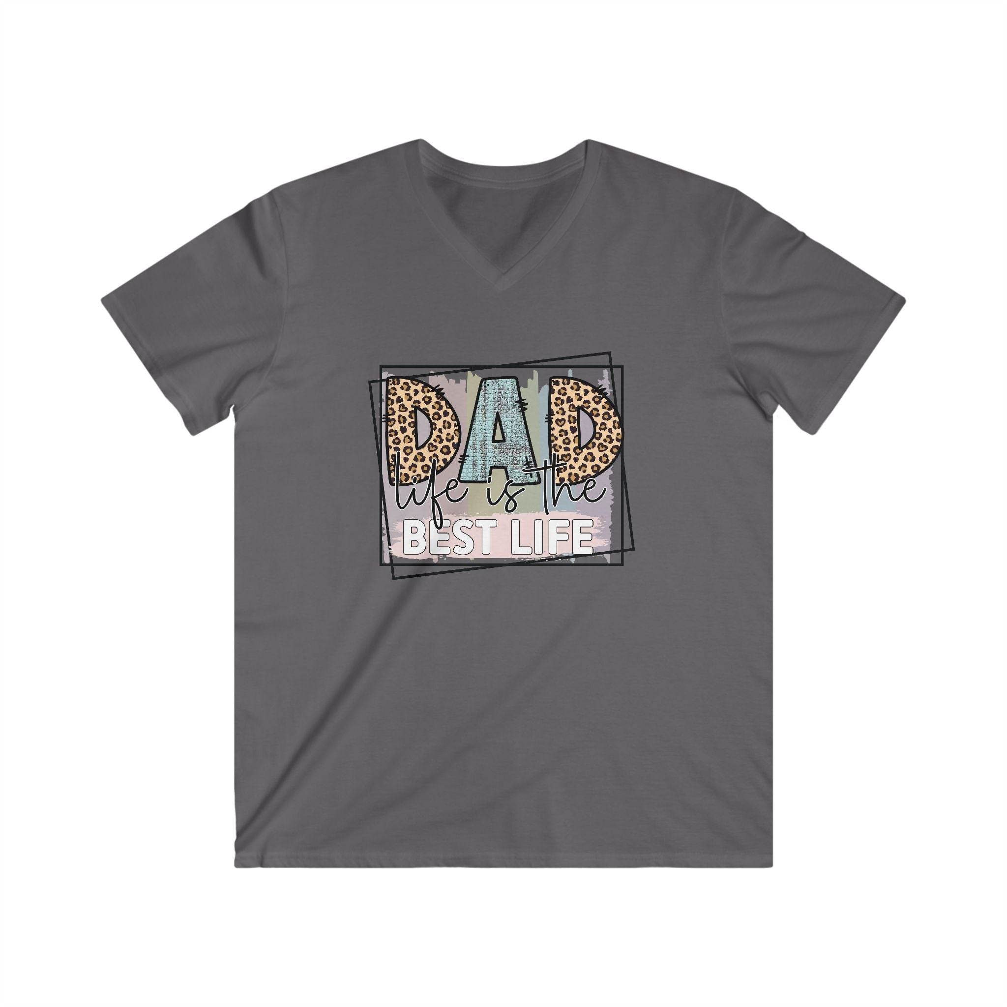 Dad Life is the Best Life Men's Fitted V-Neck Short Sleeve Tee
