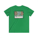 Green eco-friendly dad t-shirt with leopard print and text life is the best life printed on the back