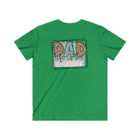Green eco-friendly dad t-shirt with leopard print and text life is the best life printed on the back