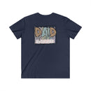 Printify navy eco-friendly dad t-shirt with graphic text design saying Dad life is the best life